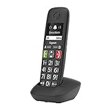 Gigaset E290HX - Schnurloses DECT-Telefon für Senioren zum Anschluss an vorhandene DECT-Basis - Mobilteil mit Ladeschale - großes Display und Tasten - Verstärker-Funktion, Schw