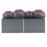 vidaXL Hochbeet Verzinkter Stahl 240x80x77 cm Grau Gartenbeet Pflanzb