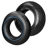 ECD Germany Schubkarren Reifen mit Schlauch 4.80/4.00-8 - Ø 400 x 100 mm - bis 120 kg - Stollenprofil - Schwarz - Ersatzreifen Decke Mantel Schlauch Schubkarrenrad Schubkarrenreifen L