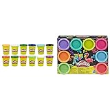 Play-Doh E4830F03 12er-Pack mit Spielknete in Grundfarben, 112g-Dosen in recycelbarer Verpackung & 8erPack mit Spielknete in 8 Neonfarben, Knete für fantasievolles und kreatives Sp