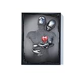 Metallfigur Statue Leinwand Poster Rahmen Romantische Kunst Abstrakte Malerei Nordic Modern Wohnzimmer Wanddekoration Bilderrahmen-Schwarz 2,12x16 Z