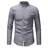 Buby Herren Formal Business Langarm Reversknöpfe Businesshemd Slim Fit Comfort Sweatshirt Jacke Männer Casual Klassisch Einfach Einfarbig Büro T-Shirt Leicht Übergröße Pullover Poloshirts Top