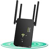 YiYunTE WLAN Verstärker WLAN Repeater 1200M 2.4 5 GHZ WiFi Range Extender Dual Band Wireless WiFi Booster mit Lan WPS Ethernet Port AP Repeater Router 4 Antennen WLAN Verstaeker für Allen Wlan G