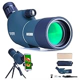 15-45x50 Spektiv mit Stativ, Tragetasche und Smartphone Adapter, HD Wasserdichtes Monokularfernrohr für Vogelbeobachtung Safari-Besichtigungen Sternebeobachten Bogenschießen Landschaft Camping