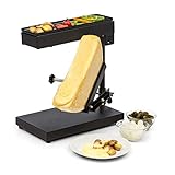 Klarstein Appenzell Peak - Raclette mit Grill, Käseschmelzer, traditionelles Käseschmelzen, Käse-Raclette, 1000 Watt, Temperatur einstellbar, neigbar, höhenverstellbar, Edelstahl, grauschw