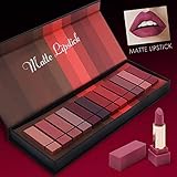 12 Farben Matte Lippenstift Set, Perbeauty Wasserdicht Matte Nude Lipstick Schönheit Lippe Gloss, Sexy Long Lasting Moisturizing Lippenstift with Geschenkbox