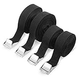 Winkwinky Spanngurte Zurrgurte Befestigungsriemen 5m und 3m Schwarz Spanngurt mit Klemmschloss Schnellspannung Metallschnallen für Fahrradträger Auto Heckträger Camping, Belastbar bis 250kg