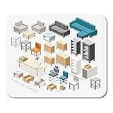 Mauspads Box Office Möbel Isometrischer Tisch Raum Stuhl Schrank Couch Plan Mauspad für Notebooks, Desktop-Computer Mausmatten, Bü