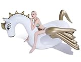 Kajak Pool Float Giant Unicorn, Aufblasbares Schwimmreihen-Pool-Spielzeug Für Party Erwachsene & Kinder Children 200x105cm cm Angeln, Sport im Freien, Strand, M