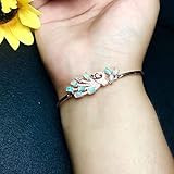 MLKJSYBA Armband Natürlicher Und Echtem Opalem Armreif 925 Silber Mode Opal Armreif Opalarmb