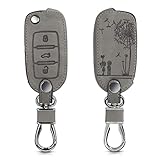 kwmobile Autoschlüssel Hülle kompatibel mit VW Skoda Seat 3-Tasten Autoschlüssel - Kunstleder Schutzhülle Schlüsselhülle Cover Pusteblume Love G