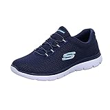 Skechers Damen Summits Sneaker, Navy Light Blue, 40 EU