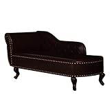 Festnight Recamiere Chaiselongue Chesterfield Chaise Lounge Sofa Relaxsofa Sessel Holzrahmen 168 x 58 x 77cm Antik-b