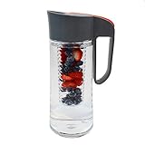 Cucina Sana Tritan 2 Liter Karaffe mit Einsatz - 100% BPA-frei für Wasser, Limonade, Apfelschorle, Früchte, Tee, Säfte und Eiswürfel (austauschbar) - Orang