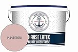Latexfarbe MATT Pupuritrosa Hanse Latex abwischbare Wandfarbe - Deckenfarbe Küchenwandfarbe Wohnraumfarbe - geruchsarme Farbe für Küche, Bad & Wohnraum Rosa // Hamburger Lack-Profi (5 L)