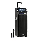 auna Pro DisGo Box 2100 DVD mobile PA-Anlage, 300 W max, 9' (23 cm) TFT-Display, DVD-Player, 2 x 10' (25,5 cm) Subwoofer, Bluetooth-Funktion, XMR Bass Technology, drahtloses UHF-Mikrofone, schw