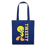 Spreadshirt Looney Tunes Tweety Camouflage Stoffbeutel, Royalb