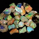 ATOZ SHOPPING Natürlicher äthiopischer Opal, rau, 1 Stück (1,00 ct, 3,00 ct, 5,00 ct), erstaunlicher Multi Fire Welo Feueropal, rau, unbehandelt, rauer Edelstein, schwarzer Opal All Mix Fire 3 C