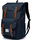 Rucksack Damen Herren,VASCHY Wasserabweisend Schulrucksack Mädchen Jungen Teenager Passt 15,6 Zoll Laptop Jugendliche Schultasche Schulranzen Vintage Casual Daypack für Reise Arbeit Camping-B