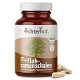 Flohsamenschalen Kapseln BIO (180 Stück) je 700mg Flohsamen Schalen Pulver hochdosiert | In Deutschland abgefüllt und untersucht | 99+% Reinheit | Bio zertifiziert und veg