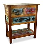 livasia Teakholz Kommode aus Java | Sideboard | Recyceltes buntes Bootsholz | Asiatisches Highboard | Designer Möbel aus Bootsholz | Massivholzkommode der Marke Asia W