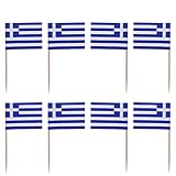 KESYOO 100Pcs Griechenland Flagge Zahnstocher Kleine Griechischen Fahnen Cupcake Topper Land Flagge Picks für Europäischen Tasse Fußball Tasse Nationalen Tag Dek