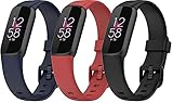 Gransho Armband kompatibel mit Fitbit Luxe, Silikon Sportarmband Uhr Band Strap Ersatzarmband Uhrenarmband (3-Pack G)