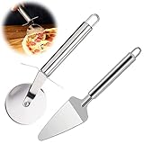 2pcs Pizzamesser Teigschneider Pizza Cutter Küchenmesser Werkzeug Profi Pizzaroller 19.8cm Pizza Wiegemesser Pizzaschneider aus Edelstahl pizzaschneider profi plus für Pizza Pasteten und W