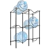 Wasserkannenhalter, 3 Ebenen, verstärkter Karbonstahl, für 6 Flaschen mit 1,8 l Wasser, Bodenschutz für Zuhause, Büro, Organisation, schw