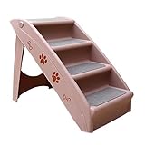 OMKMNOE Haustiertreppe, 4 Anti-Rutsch Stufen, Für Hunde Und Katzen Hundetreppe Deluxe Treppe Für Hunde Bis 30 Kg Klappbare Auto Und Innenbereich,L