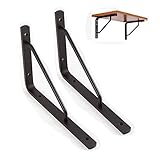 2 Stück Schwerlast-Konsole Metall Wandwinkel Winkelkonsole schwarz Schwerlastträger Tragkraft 100 kg Regalhalter Massive Aluminiumlegierung Regalhalterung für die Wandmontage,Schwarz,350mm/14