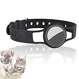 JLLTiioo Silikonhalsband für Hunde und Katzen Kompatibel mit Apple AirTag 2021, 20-40 cm (8,2 '' - 15,5 '') Langlebig und sicher Einstellbare Länge, Pet Finder-Zubehörabdeckung (Schwarz)