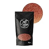 Craft Colors® ultrafein Glitzer | Kupfer (0,2mm) Glitter Pulver für Kunsthandwerk, Dekorationen, Wandgestaltung uvm. Hohe Reflexion 100g 
