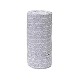URBANARA 130 x 190 cm Picknickdecke 'Mallur' Taubenblau/Naturweiß/Taubenblau – Waschbar, 100% Baumwolle mit Wasserdichter, Beschichteter Unterseite, Füllung Polyester – Outdoor, Park, Strand, G