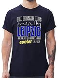 Stadt und City Outfit - Ich komme aus Leipzig - XL - Navy Blau - Geschenk - L190 - Tshirt Herren und Männer T-S