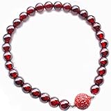Feng Shui Armband Natürlicher Edelstein Armband Granat Armband 6Mm Birthstone Armband Glückliche Reize Für Frauen Cinnabar Perle Abwehrböse Spirituosen Heilung Kristallarmb