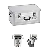 Enders Alubox 47 Liter + Schloss Set + Rollen-Set, verarbeitet mit Moosgummidichtung, Alukiste verwendbar als Transportbox, Lagerbox - Alukoffer Lagerkisten Metallkiste Metallbox Alubox