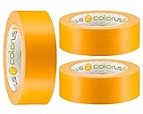3 x Colorus Goldband Abklebeband 38 mm x 50m | 90 Tage UV-Papier-Klebeband | Lasur-Klebeband für Innen und Außen | Abdeckband-Gold Scharfe Kanten | Dünnes Malerklebeband | Klebeband für Lack