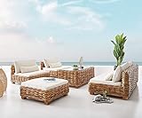 DELIFE Outdoor-Set Nizza Rattan Natur Sitzgruppe Lounge S