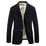 Frühling Business Herren Lässige Blazer Gentleman Männliche Herbst Baumwolle Overalls Blazer Slim Anzüge Jacke Mäntel (Color : VIN66001 Black, Size : Small)