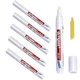 Atuful 6 Stück Fugenstift Fugenmörtel Fliesen Stift Fugen Reparatur Marker mit Ersatzspitze für Fliesen Wand (Weiß)