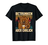 Herren Betrunken aber Ehrlich Saufen Biertrinker Vintage Party T-S