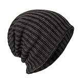 Unisex Einfarbig Strickmützen Plüsch Vertikal Gestreifte Mütze Outdoor Mütze Gestrickte Wollmütze Laufmützen Warnhüte Wintermütze Beanie Mütz Weiche Mü