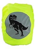 EANAGO Premium Schulranzen/Rucksack Regenschutz/Regenüberzug, ohne Nähte, 100% wasserdicht, mit Sicherheits-Reflektionsbild (T-Rex)