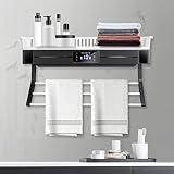 Multifunktionaler handtuchheizkörper, Berühren Steuerung und Handfernbedienung, 3 Gänge Windgeschwindigkeit Einstellen, 6 Gänge zeitliche, 50℃-55℃ Heizung mit konstanter Temperatur(Color:Schwarz)