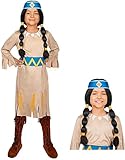 Maskworld - Yakari Regenbogen Kinderkostüm 4teilig mit Perücke - Indianer Kostüm Kleid für Mädchen - Lizenzprodukt Zeichentrickserie (134/140)