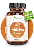 HOCHDOSIERTER Kurkuma Komplex I 1 Kps/Tag I 12.000mg Curcuma pro Kapsel I 90 Kapseln I Kurkuma, Vitamin C & Piperin I Kurkuma Kap