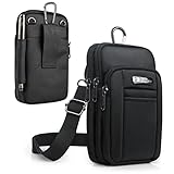 BAGZY Handytasche zum Umhängen Bauchtasche Herren Umhängetasche Klein Sporttasche Wandern Reisen Riementasche Geschenk für Männer Schw