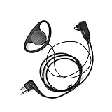 HYS D-Ring Walkie-Talkie-Kopfhörer, D-Form, Headset, Inline PPT für Polizei-Sicherheit, kompatibel mit Motorola CP040 CP140 Hytera Midland 2-Wege-R