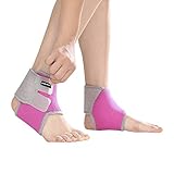 ONT Kinder Knöchelbandage 1 Paar Einstellbar Knöchelbandage Elastische Kinder Knöchelstütze für Fußball Basketball Radfahren Laufen Tanzen Knöchelschoner Rosa/S